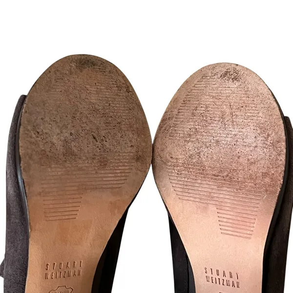 Stuart Weitzman Commodore Bootie 6 Brown‎ Leather Suede Studded Shoes Chic Edgy - Image 14