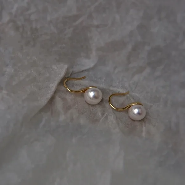 Elegant White Pearl Dangle Drop Earrings for Women,Pearl Earrings - Image 2