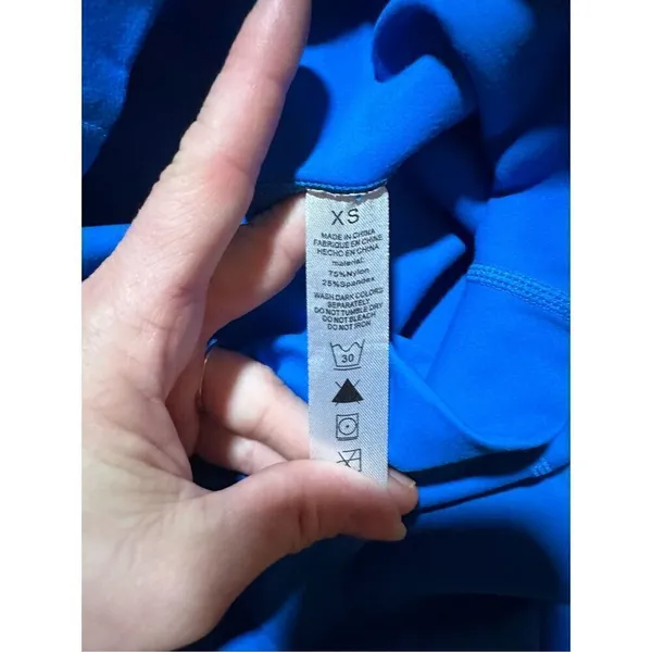 Womens bright blue full‎ length leggings athletic pants sz Small - Image 3