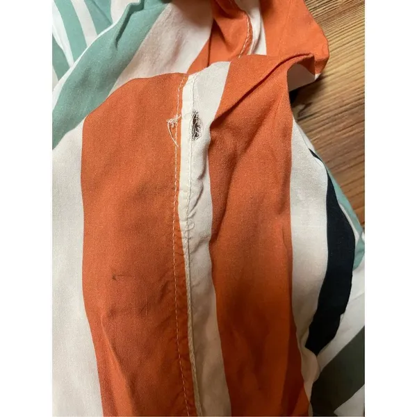Zara Bright multicolored striped relaxed‎ fit womens button up blouse sz M - Image 7