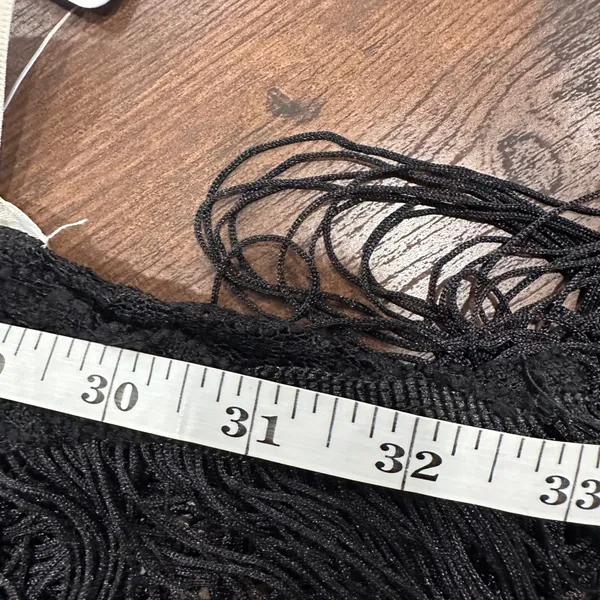 NWT Free People x Do Everything In Love Black Lace Fringe Kimono‎ Shawl Cardigan - Image 10