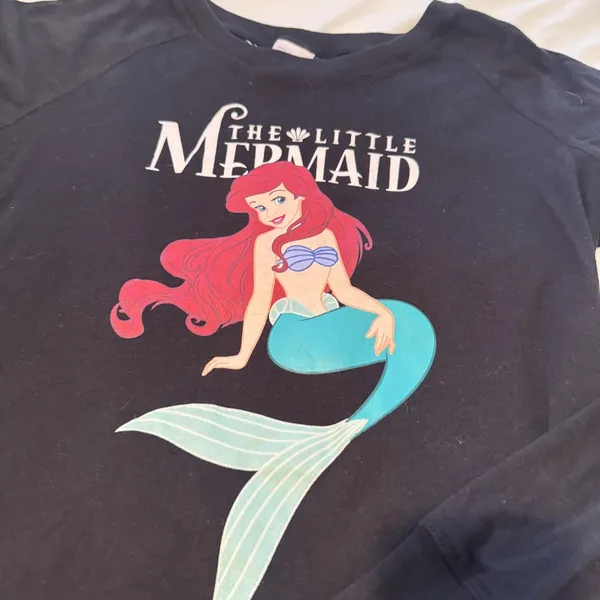 Disney The Little Mermaid Ariel Sweatshirt Long Sleeve Black Reversible Womens M - Image 3