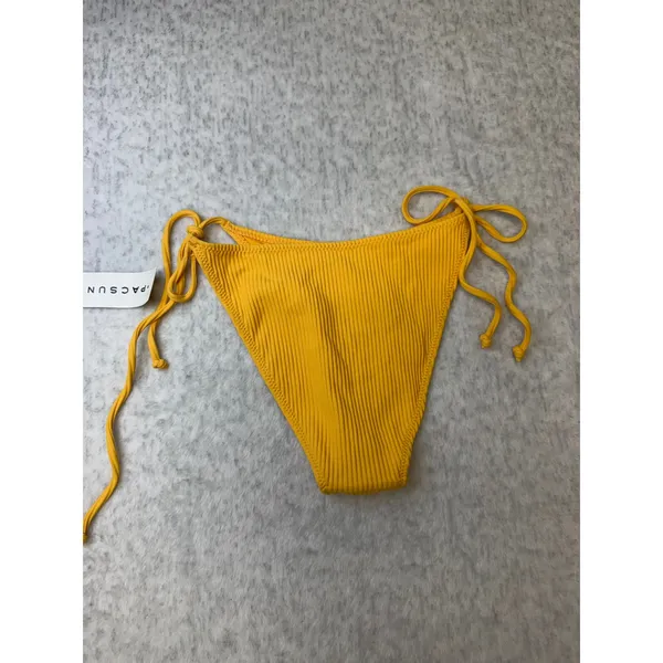 PacSun Eco Ribbed Side Tie‎ Bikini Bottom Orange Small 0263-080 - Image 5