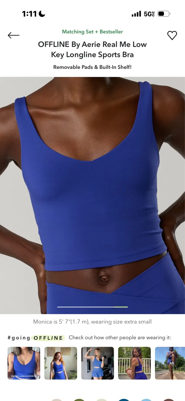 offline by aerie real me low key longline sports bra - Image 4