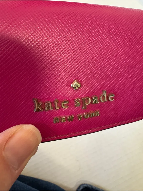 Kate Spade Pink Leather Micro Wallet Mini Designer Luxury - Image 10