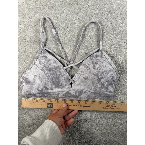 Lululemon Sports Bra Womens‎ 8 White Gray Marble Strappy Yoga Expand Your Limits - Image 5