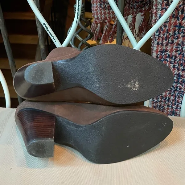 Tesori Leather Back Zip Bootie Brown Size 9‎ - Image 6