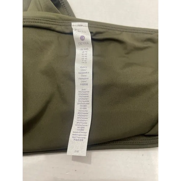 CRZ YOGA Mid Waisted Bikini Bottoms Dark Olive Size S (4-6) New With Tags - Image 5