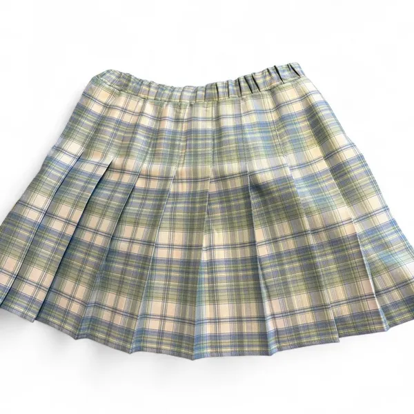 Rewind Green and blue plaid skirt - Image 2