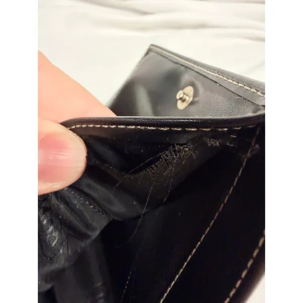 Coach Black Signature Jacquard Leather Tri-fold Buckle Wallet Vintage Y2K - Image 6