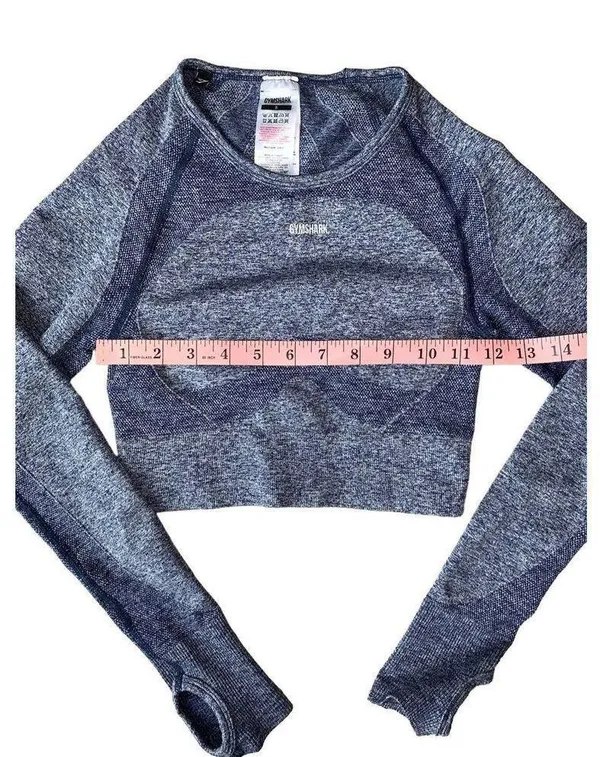 Flex Long Sleeve Active Blue crop Top - Image 9