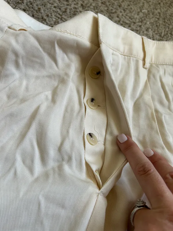 Zara Cream Cargo Trousers Casual Wide Leg Neutral Casual Large - Image 4
