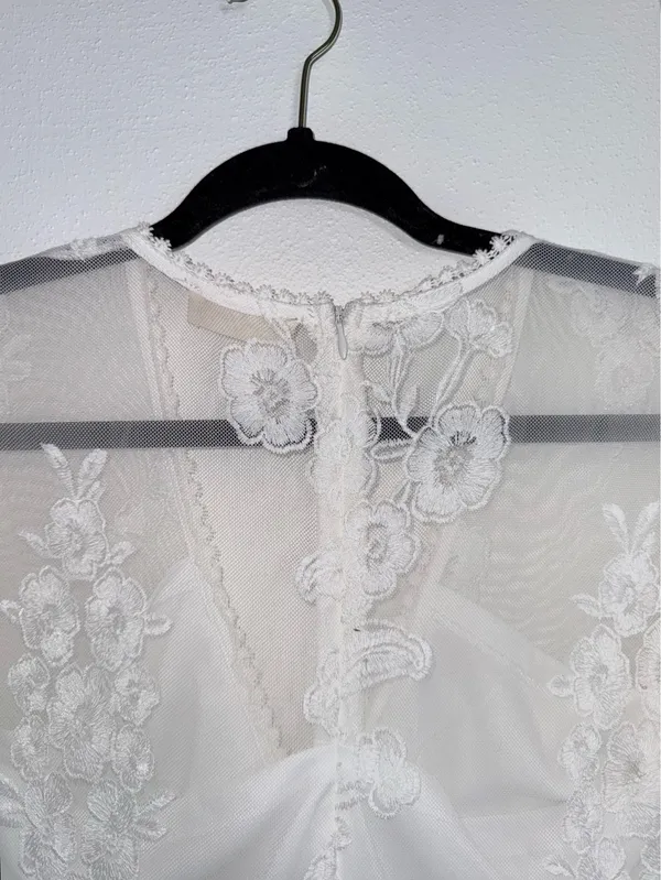 Altar’d State Nallah White Lace Maxi Dress V-neck Sheer - Image 8