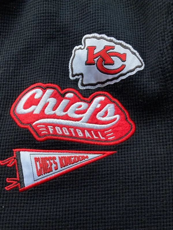 Kansas City Chiefs Waffle Knit Hooded Henley Women’s Black - Image 8