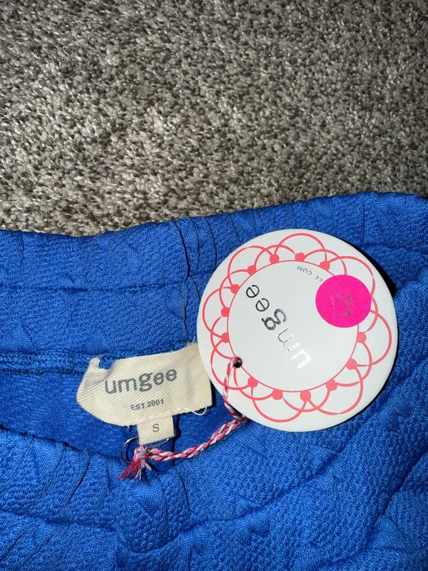 Umgee Raised Hearts Knit Lounge Shorts Blue Size S NWT - Image 2