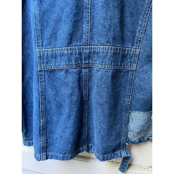 Cherokee womens denim cotton long sleeve trench car coat Size Medium with flaws - Image 13