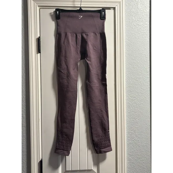Gymshark Energy+ Seamless Leggings Womens XS‎ Purple Excellent High Waist Eyelet - Image 4