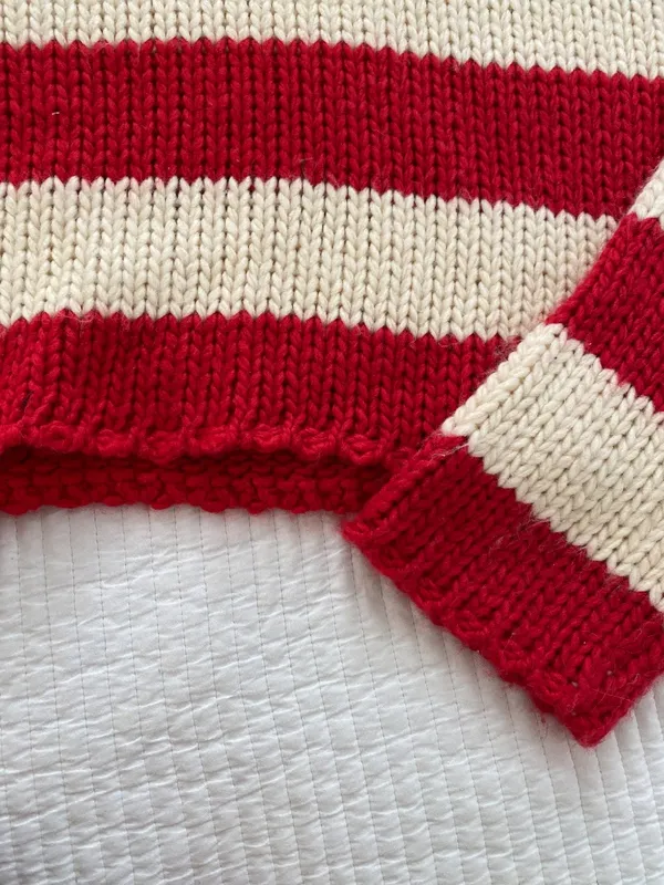 Edikted red and white striped sweater - Image 3