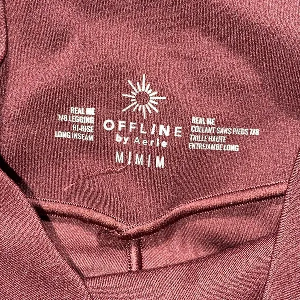 Offline By Aerie Burgundy Real Me High Waisted Leggings Size M - Image 5