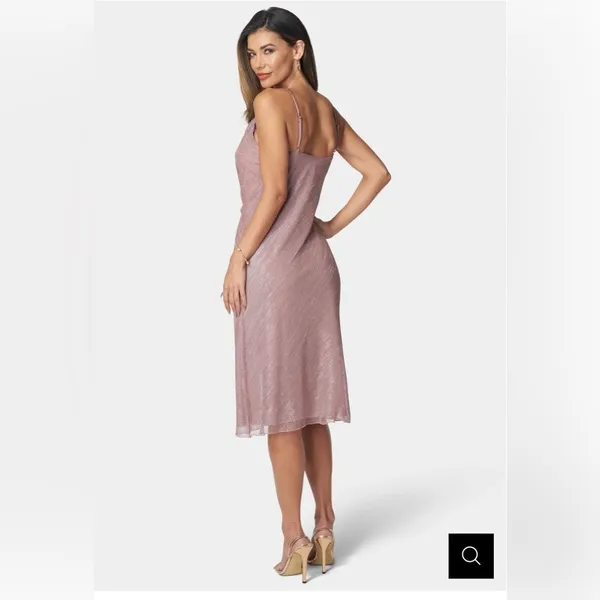 Bebe Blush Pink Cowl Neck Midi Dress XL NWT Coquette Old Money Romantic Feminine - Image 2