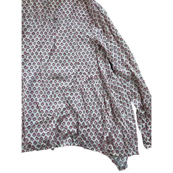 Maeve Anthropologie‎ Pink Medallion Sharkbite Hem Tunic Top Sz 0 - Image 6