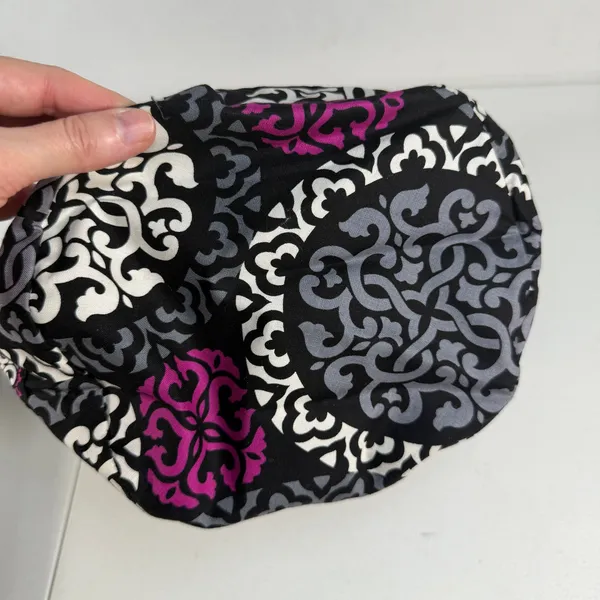 Vera Bradley OS Ditty Bag Plum Crazy Drawstring‎ Travel Pouch Purple Black White - Image 7