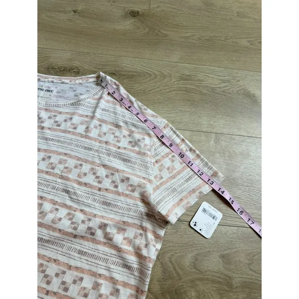 NWT Womens Free People Nina Boheme Printed Tee in Taupe short sleeve tshirt sz S - Image 10