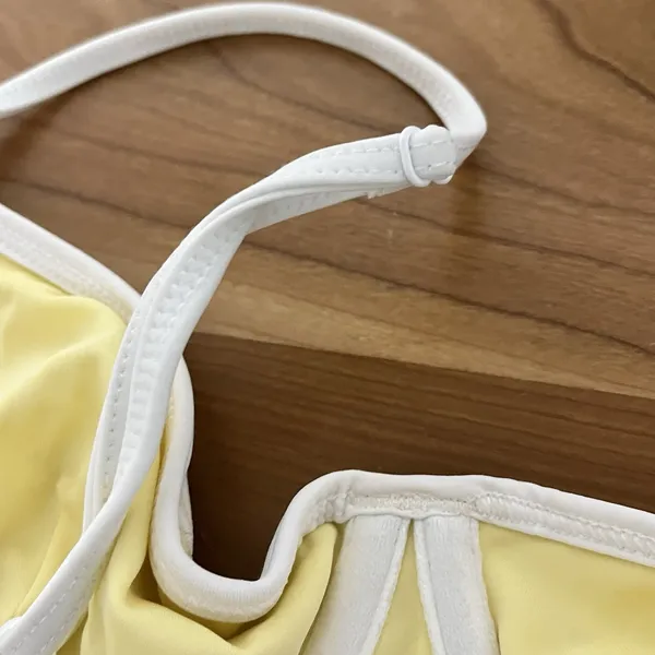 Pacsun Swim Women's Eco Yellow Zebra Juliana Underwire Bikini‎ Top Size Large - Image 5