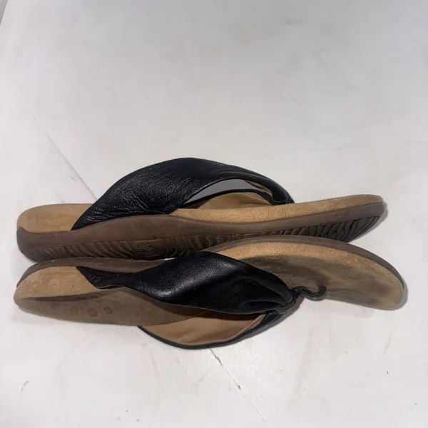 Vionic Britney Black‎ Leather Comfort Orthotic Flip Flop Sueded Sandals Size 9 - Image 4