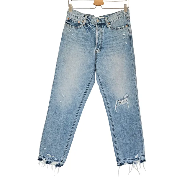 Pistola‎ Charlie High-Rise Classic Straight Distressed Jeans 28 - Image 8