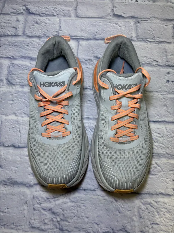 Hoka One One Bondi 7 Womens 9 D WIDE Running Shoes Harbor Mist Running Athletic - Image 4