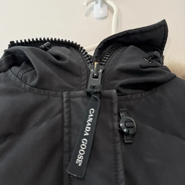 Canada Goose Black Lorette Parka 2090L Down‎ Winter Coat Fur Trim Hood Size XS - Image 6