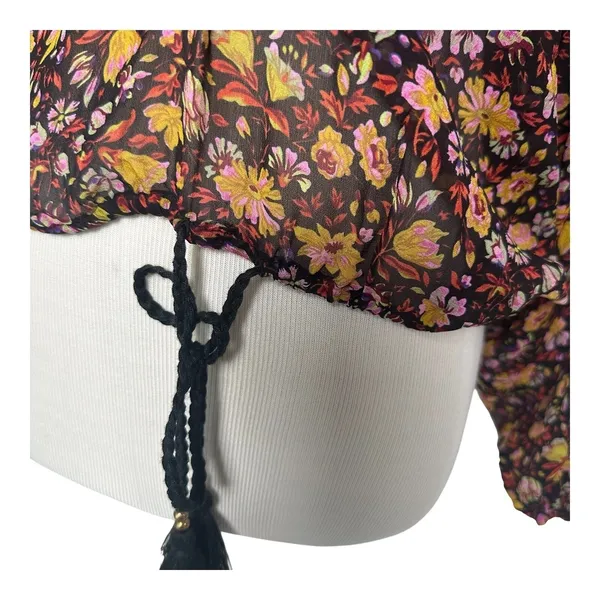 Anthropologie Womens Size-S Bohemian Floral Pauline Balloon Sleeve‎ Blouse - Image 7