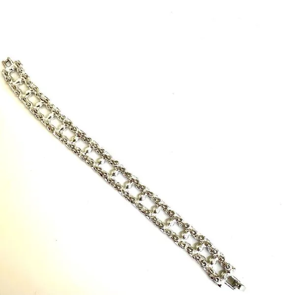 Silver tone rhinestone bracelet - Image 7