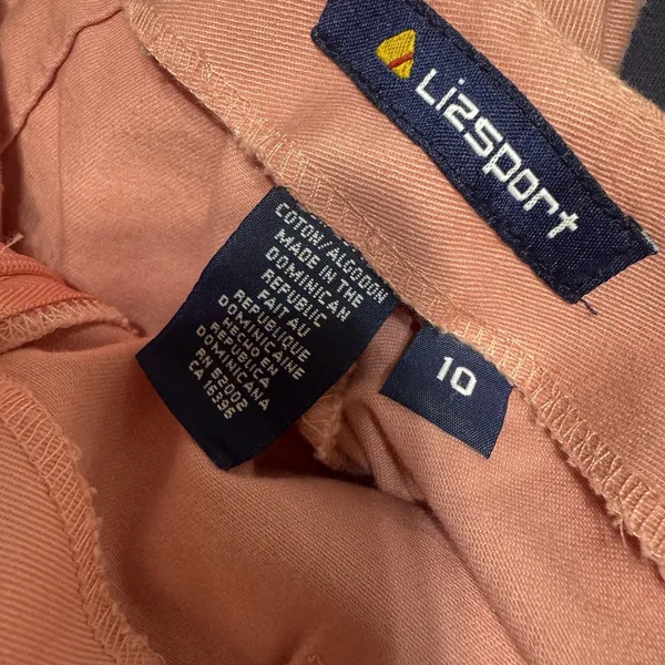 VTG LIZSPORT Peach Skort mini skirt button front‎ golf 100% cotton Sz 10 - Image 4