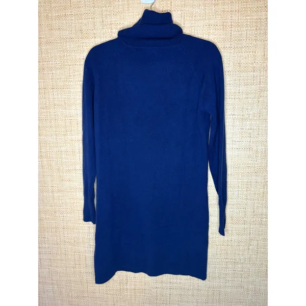 Quince Mongolian Cashmere Turtleneck Sweater Dress‎ Navy Blue Small NEW - Image 3