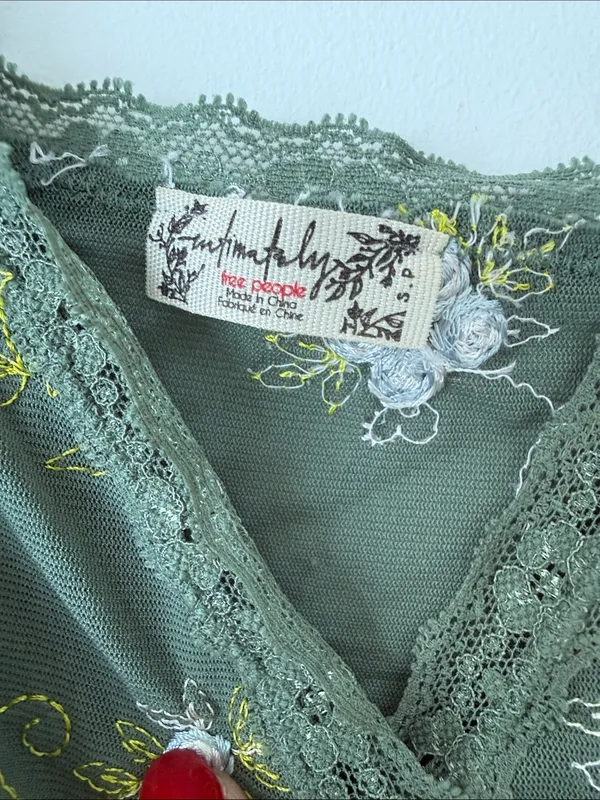 Free People Green Floral Tank in Size S - Image 2