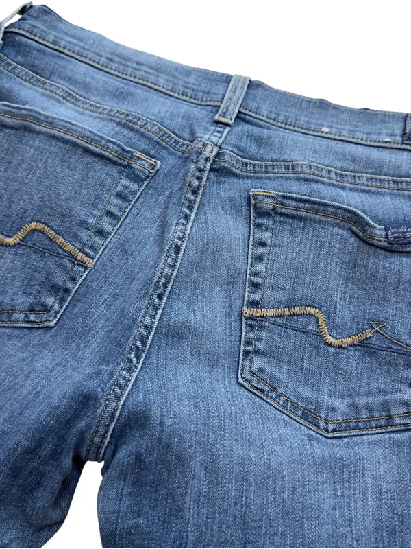7 For All Mankind Women’s 28 Ankle Gwenevere Skinny Crop Jeans Frayed Hem Blue - Image 12