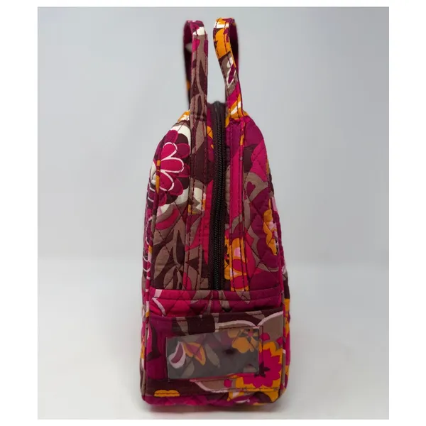 Vera Bradley Women's Pink Brown Yellow Floral Quilted Insulated Lunch Bag - Image 4