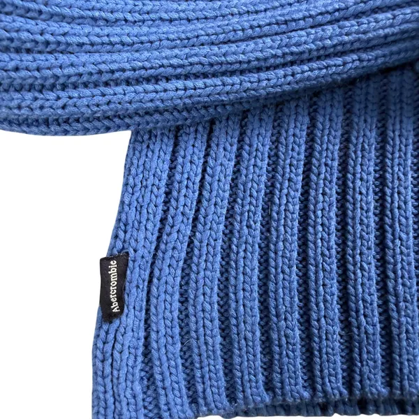 Abercrombie & Fitch Turtleneck‎ Sweater Women Large Blue Ribbed Chunky Knit Y2K - Image 5