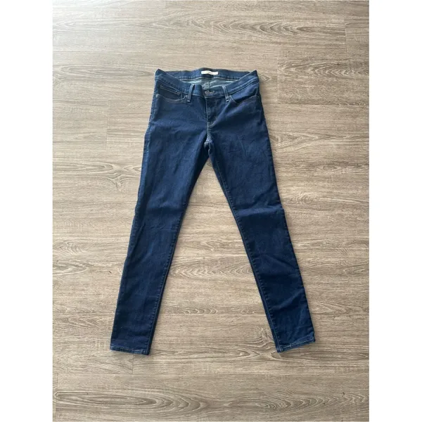 Levi’s 711 Skinny Jeans Womens 28 Dark Wash Mid Rise Stretch Denim Indigo Blue - Image 3