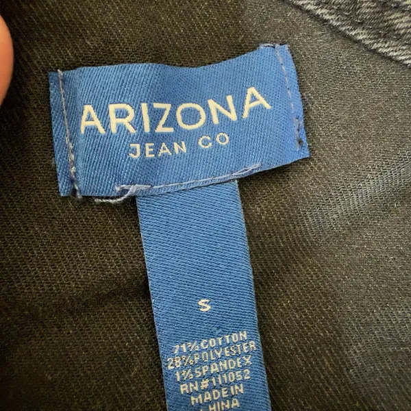 Arizona Jean Co Womens Black Distressed Denim Overalls Knee Slits Bib Size S - Image 11