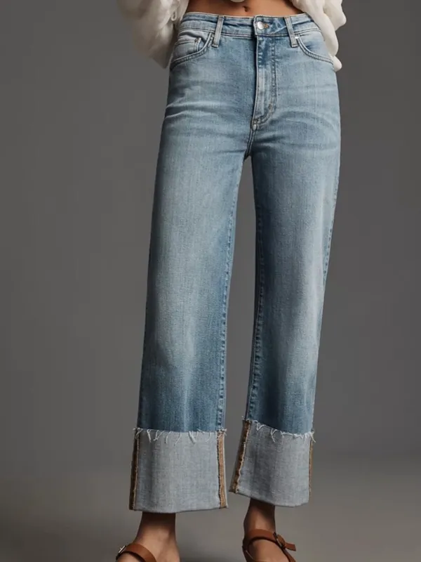Anthropologie Pilcro Women’s Scotty High Rise Cuffed Straight Leg Jeans 26 Tall - Image 12