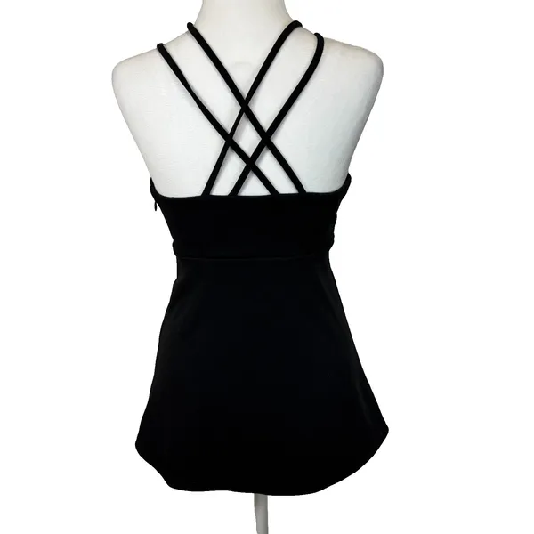 Express Strappy Babydoll Cami Top Women's S Black Y2K Clubwear Goth Evening Chic - Image 3