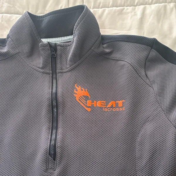 Heat Lacrosse Gray and Black Quarter-Zip Pullover - Image 2