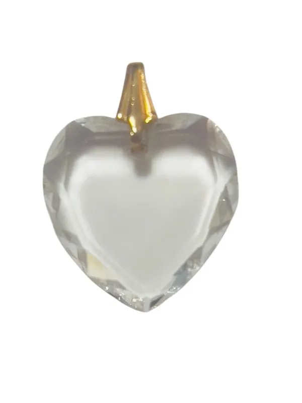 Vintage Crystal Heart Pendant Charm Women’s Jewelry Clear Prism Love Art Deco - Image 2
