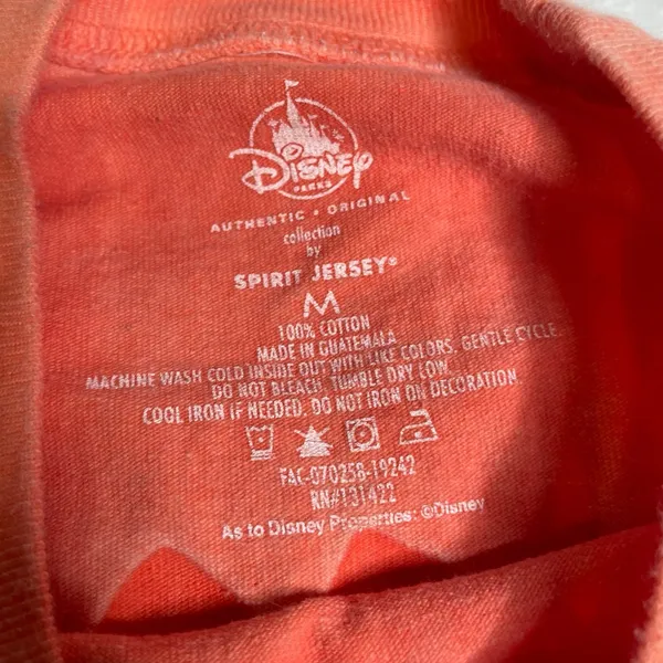 Disney Parks Spirit Jersey Disneyland‎ Resort Coral Pink Glitter Puff Print M - Image 3