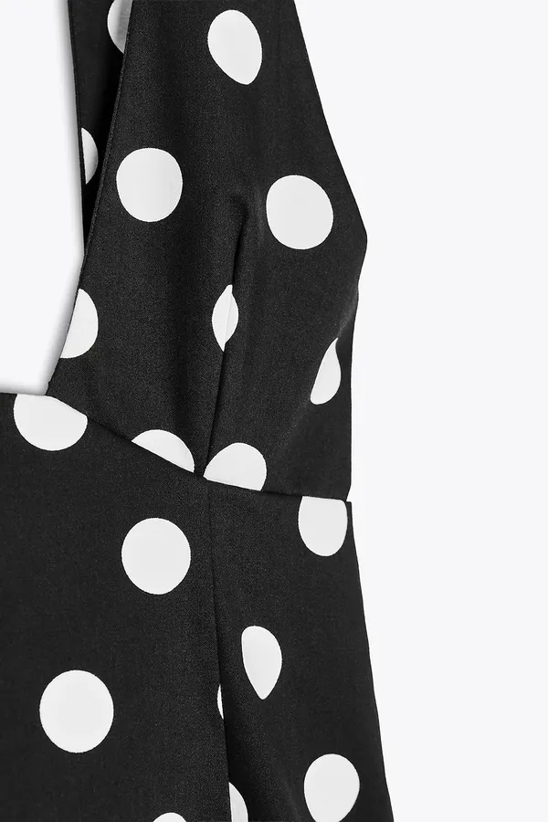 Zara Black and White Polka Dot Halter Top - Image 3