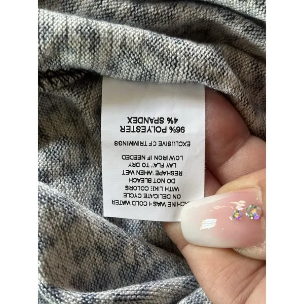 Antistar Gray/Black Cheetah Crop High Neck Sweater Long Sleeve Size M Soft - Image 13
