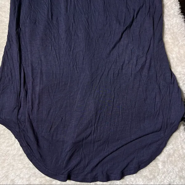 Anthropologie Tiny Navy Blue Button Down Sheer Velour Sequin Sleeveless Top - Image 10